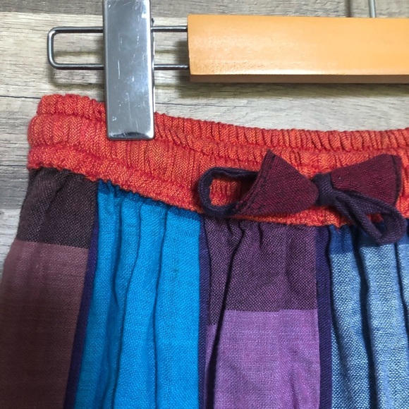 Boho Floral Patchwork Handmade Embroidered in Nepal Cotton  Maxi Skirt S-M - Picture 3 of 10